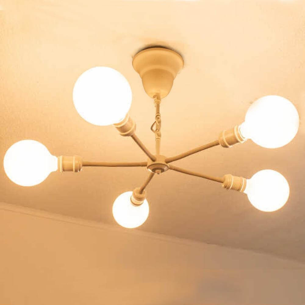 chedar ペンダントライト おしゃれ 天井照明 5灯 アームが動く LED シャンデリア ダイニング用 食卓用 リビング用【ホワイト】拍卖