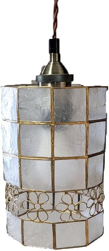 KML ペンダントライト カピス貝の自然素材 アンティーク 【フラワー、LED電球付属】拍卖