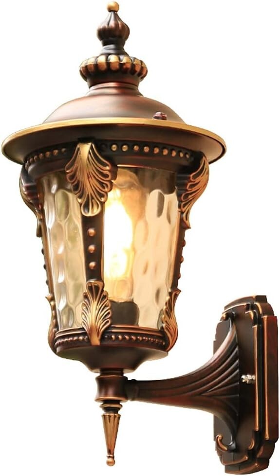 Mayjay 屋外の壁ライト バルコニー ビンテージ防水 E27 屋外ライト 素朴な壁ライト ガーデン ライト アルミニウムとガラス(高さ:48cm)拍卖