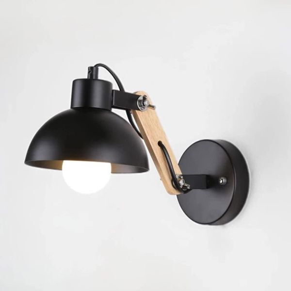 Mayjay ビンテージ インダストリアルウォールランプ E26金属調節可能 屋内壁ランプ 創造的な北欧照明 照明器具 (ブラック)拍卖