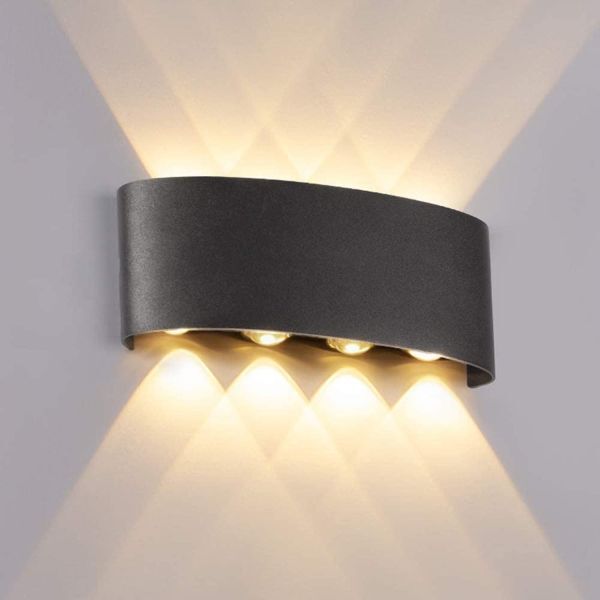 Lightless LED ブラケットライト 玄関ライト ウォールライト 壁掛け照明 防水防雨型 ウォールランプ 屋外屋内兼用 PSE認証(ブラック, 8W)拍卖