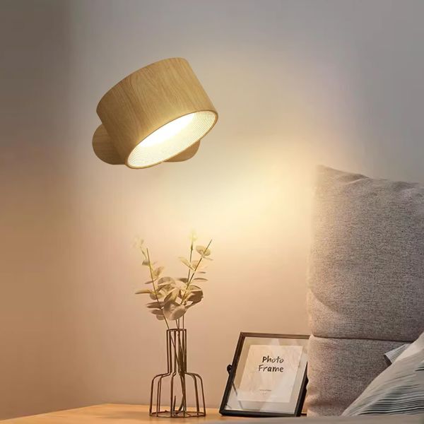 OTD ウォールライト スポットライト LED ブラケットライト 3段階調光調色 マグネット式 360°照明角度対応 Tpye-C充電式 (木目調)拍卖