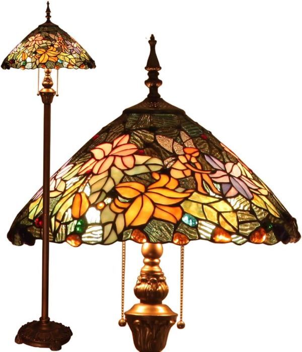 Byeeee フロアライト フロアランプ ステンドグラス ランプ スタンドライト スタンドランプ ティファニー アンティーク LED対応拍卖