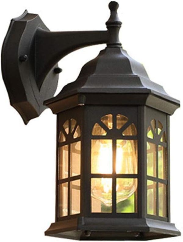 Mayjay レトロ 屋外ウォールライト LED対応壁用 壁付け照明 階段照明 門灯 防水 外灯 インテリア 室内 照明器具 (ブラック)拍卖