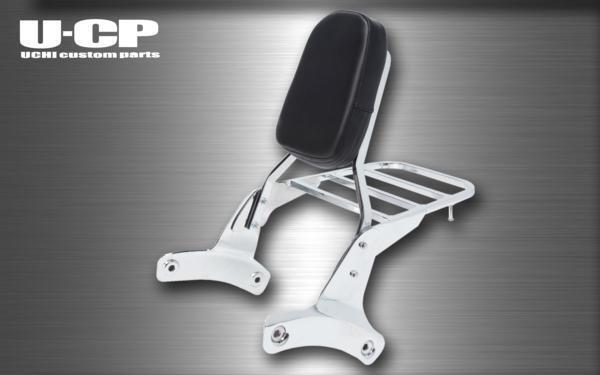 ●新品U-CP シャドウ400(NC34)(全年式)/SHADOW400 ステンレスバックレスト キャリア付 UCHI Custom Parts拍卖
