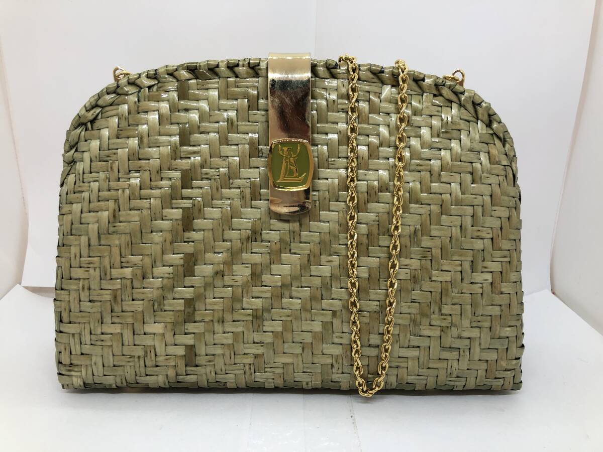 LIZ-PARIS リズパリス★イタリア製 カゴバック 編み込み ショルダーバッグ 鞄拍卖