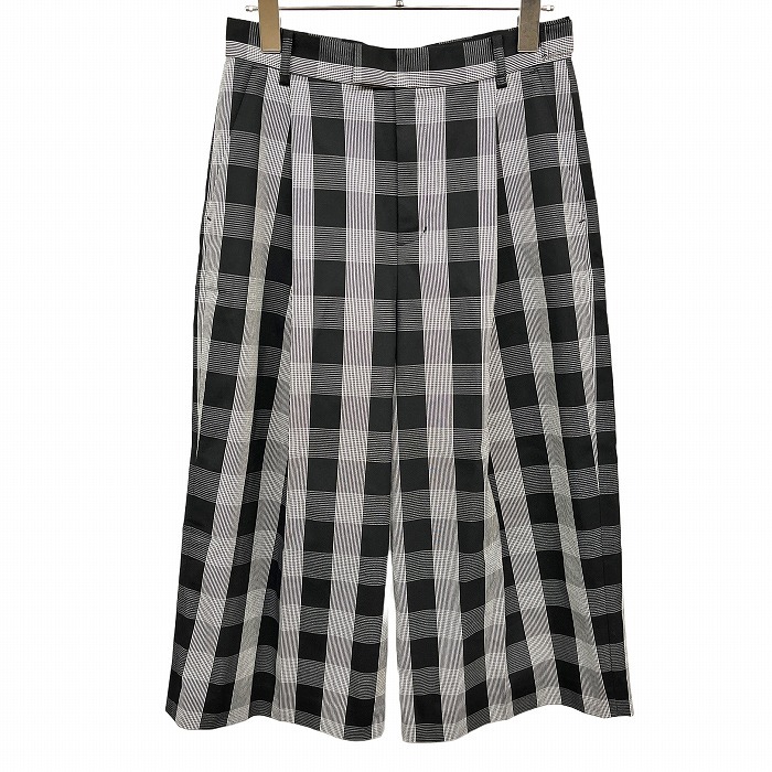 JOURNAL STANDARD ワイド クロップドパンツ グレンチェック 1タック 綿×ポリエステル×ポリウレタン 36 ブラック 黒×白 レディース拍卖