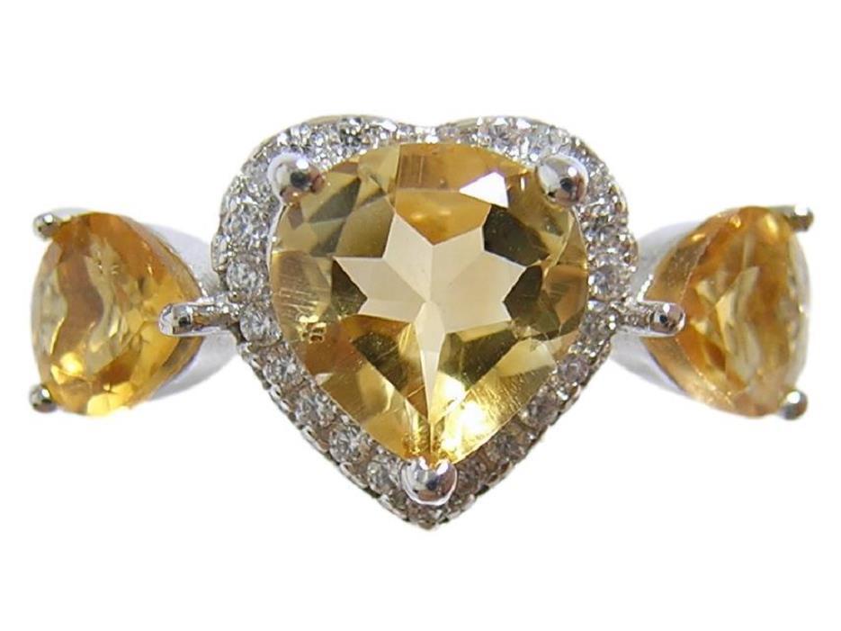 『天然シトリン』 デザインリング 指輪 黄水晶 19号拍卖