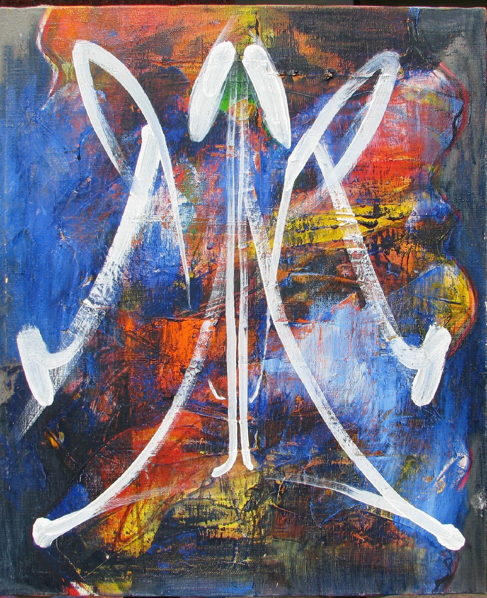 抽象表現主義,ブラッシュストロークの現代美術作家,大澤哲郎「untitled to-444」8号アクリル,初期作拍卖