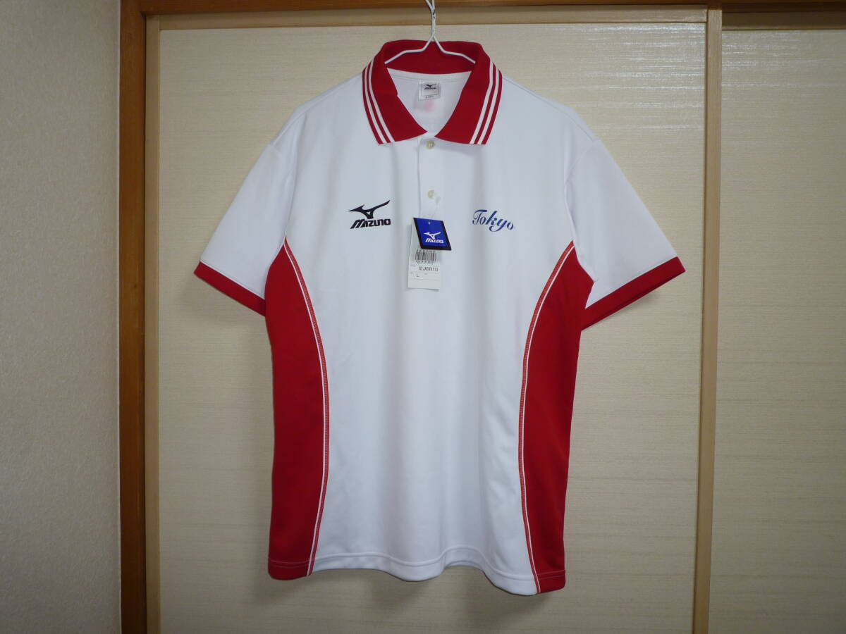 ミズノ 日本代表 NIPPON TOKYO 半袖ポロシャツ 白赤 Lサイズ拍卖