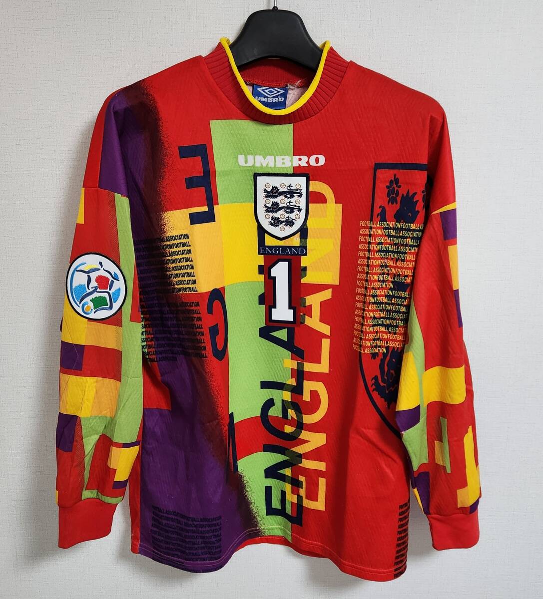 EURO 1996 イングランド(A)#1 デビッド・シーマン SEAMAN 長袖 正規UMBRO ユーロ96 L拍卖