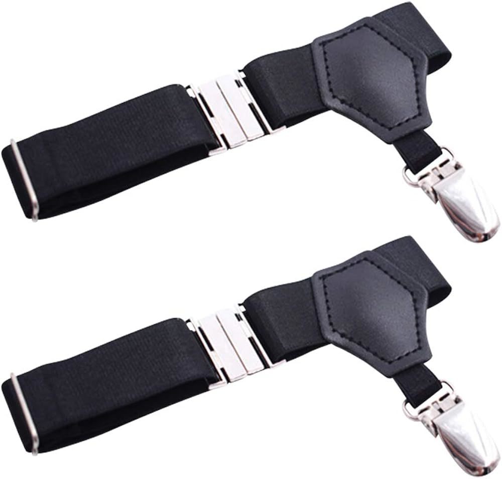 ★★ソックスガーターベルト ブラック 2本セット 靴下のずり落ち防止に サイズ調整可 伸縮性ベルト 軽量 快適なフィット感拍卖