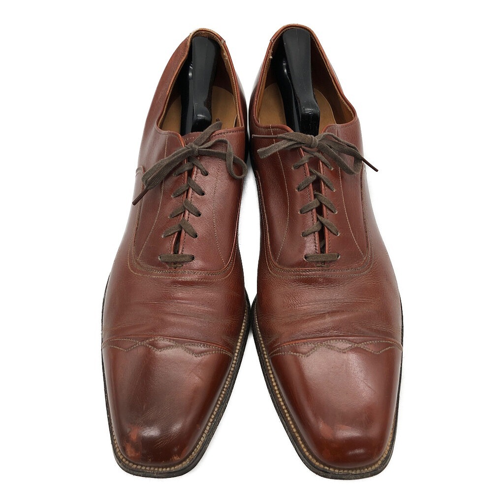 70年代相当 ストレートチップ レザーシューズ 内羽根式 レッドブラウン (メンズ 13) 中古 古着 KA0931拍卖