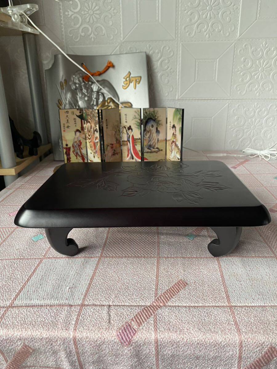 花台 卓 飾台 置き物台 花飾 木製 盆栽台 観賞用 現品 華道具 花彫刻拍卖