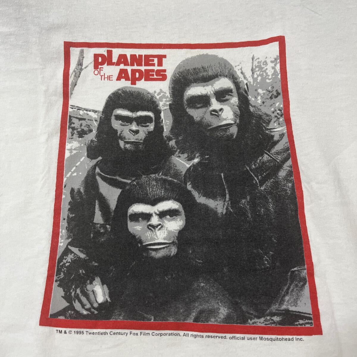 90s USA製 ビンテージ MOSQUITOHEAD モスキートヘッド PLANET OF THE APES 猿の惑星 Tシャツ size S 映画 手刷り 80s拍卖