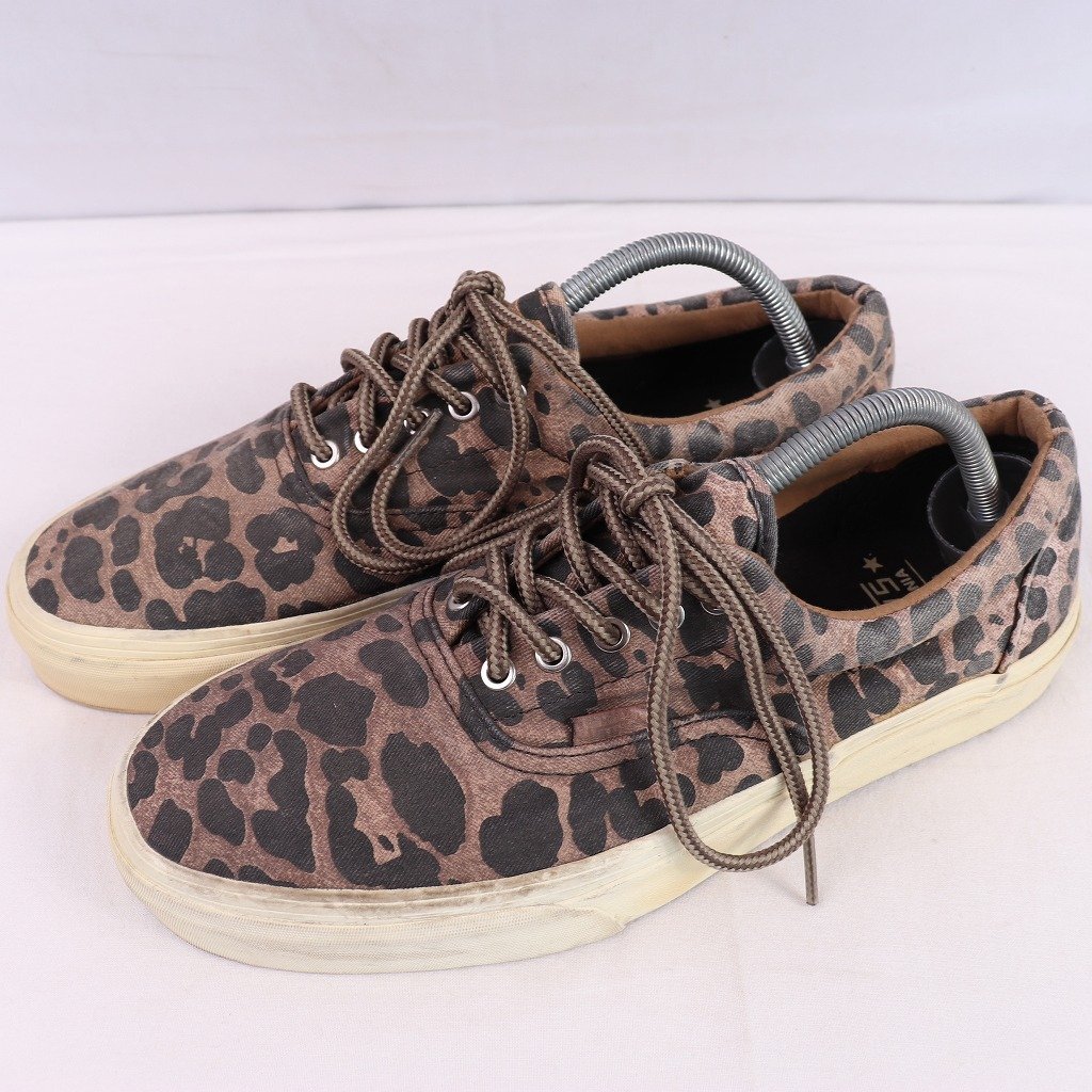 バンズ TB6Q 27.0cm/VANS ローカットスニーカー アニマル柄 茶 ブラウン 黒 中古 古着 メンズ et1743拍卖