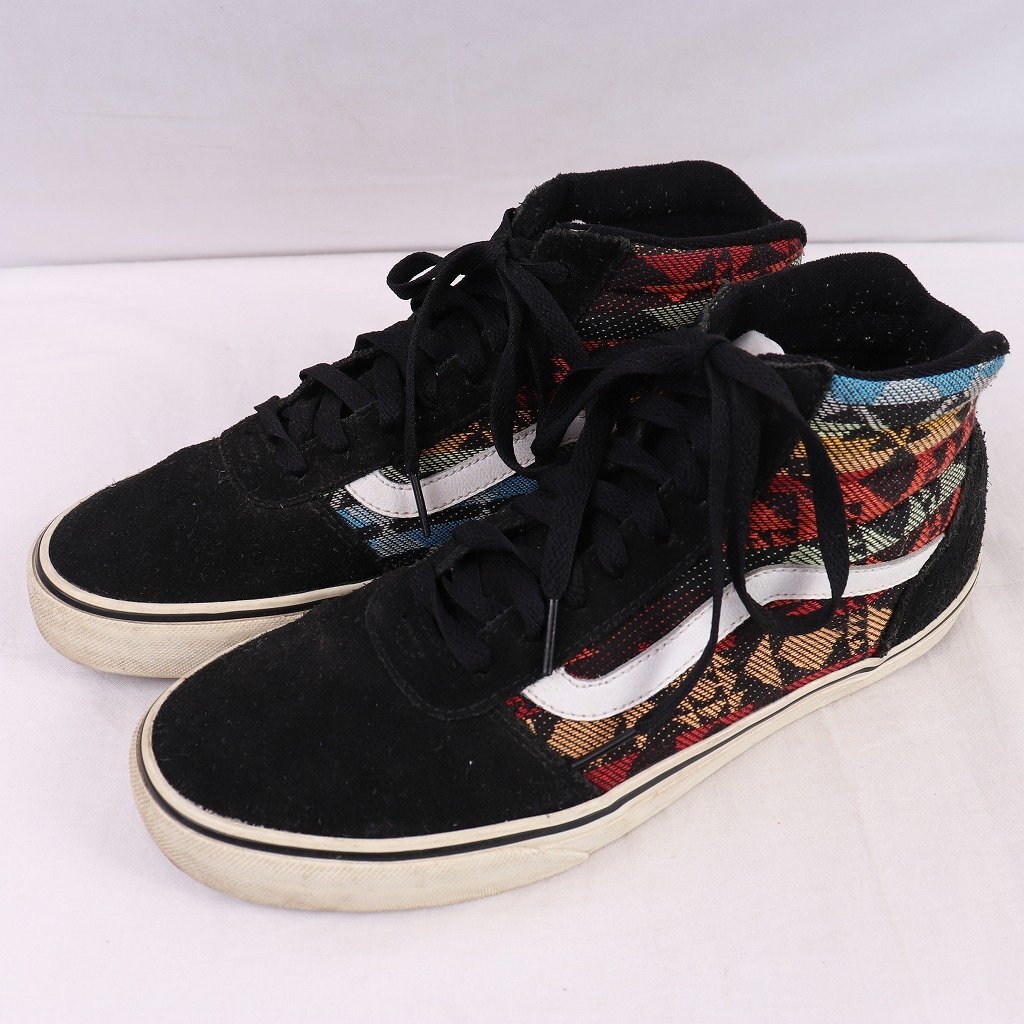 SK8-HI 27.0cm/バンズ スケートハイ VANS 721461 スニーカー 黒 白 柄物 中古 古着 メンズ et1762拍卖