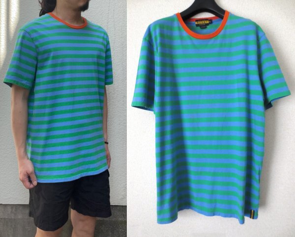 RUGBY ラルフローレン ボーダー Tシャツ XL ラグビー ブルー グリーン オレンジ ヴィンテージ 古着 ※レターパック発送可拍卖