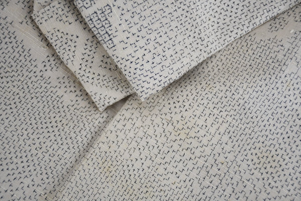 紬 つむぎ 絣模様 リメイク素材 身丈151cm 裄丈65cm ★着物 pb-2716 桜庭呉服店拍卖