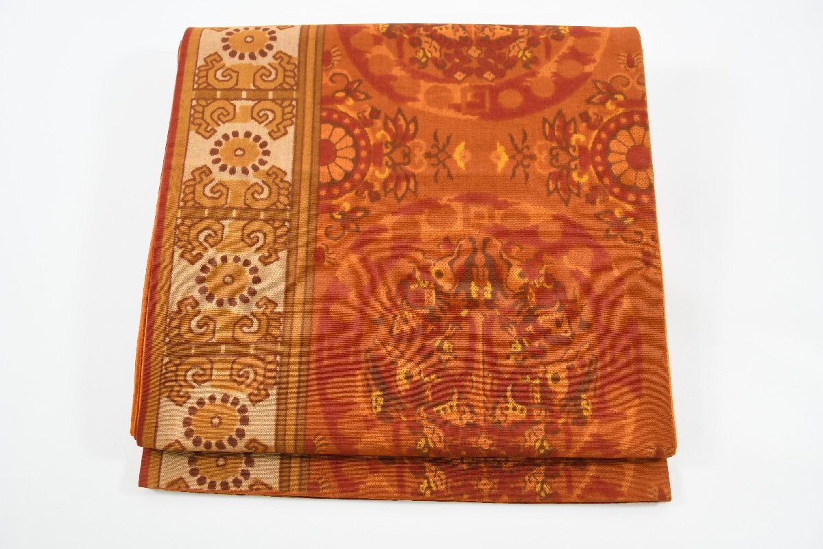 袋名古屋帯 六通柄 正倉院文様 動物 帯丈407cm ★着物屋 ne-9569 桜庭呉服店拍卖