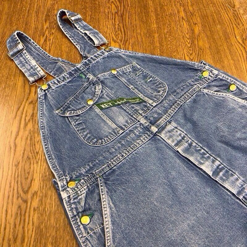 【FE042】KEY 大きいサイズ ビッグサイズ オーバーオール デニム メンズブランド古着 キー 送料無料拍卖