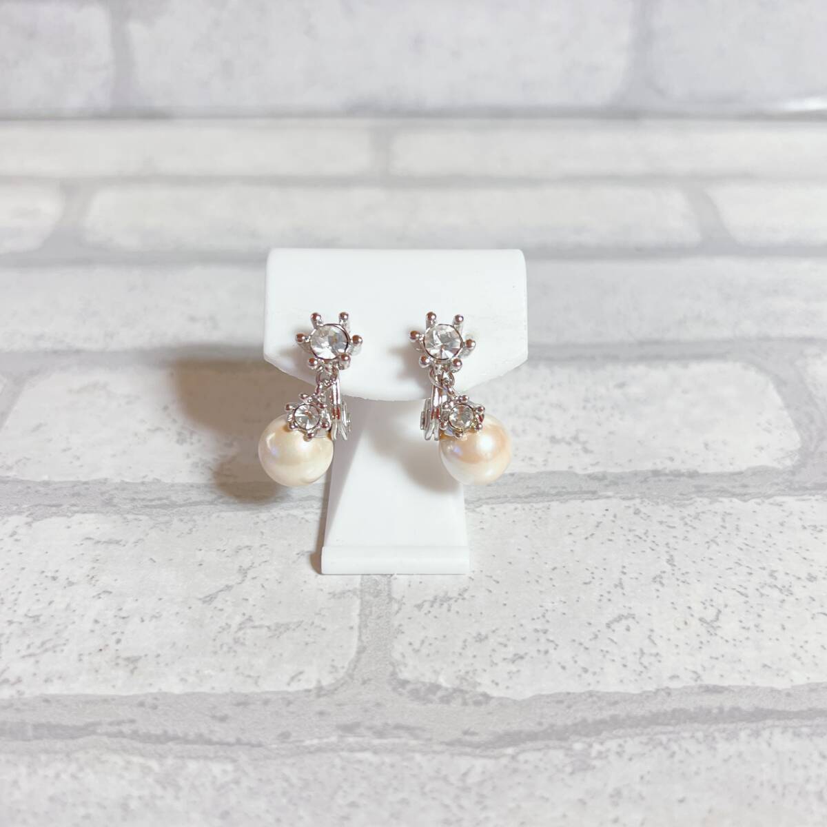 イヤリング silver シルバー パール ビジュー ジルコニア アンティーク ヴィンテージ EL-0133拍卖