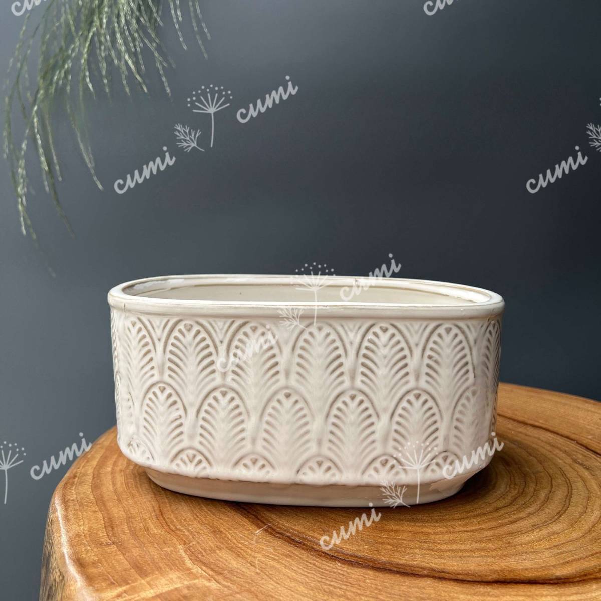 N0035 【北欧】 6.5号 シンプル 楕円形 窯変 植木鉢 室内 陶器鉢 多肉 植物 鉢植え 激安 レア インテリア プレゼント 海外 拍卖