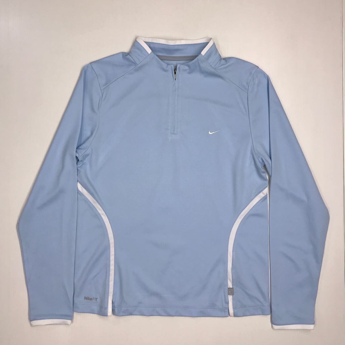 NIKE ナイキ 長袖 ドライシャツ ハーフジップ nikefitdry スポーツ GOLF レディース Lサイズ 35-114a拍卖
