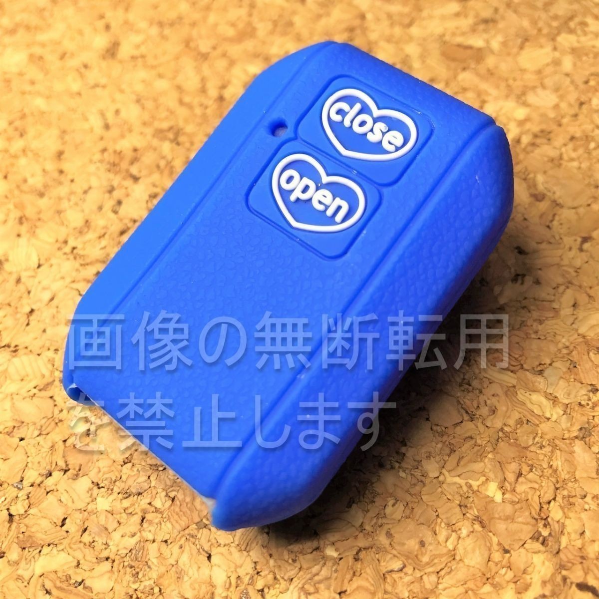 スズキ(マツダ)ハート2ボタンシリコンキーカバー スマートキー用キーケースS08新型ワゴンR MH35S/MH55S ブルー拍卖