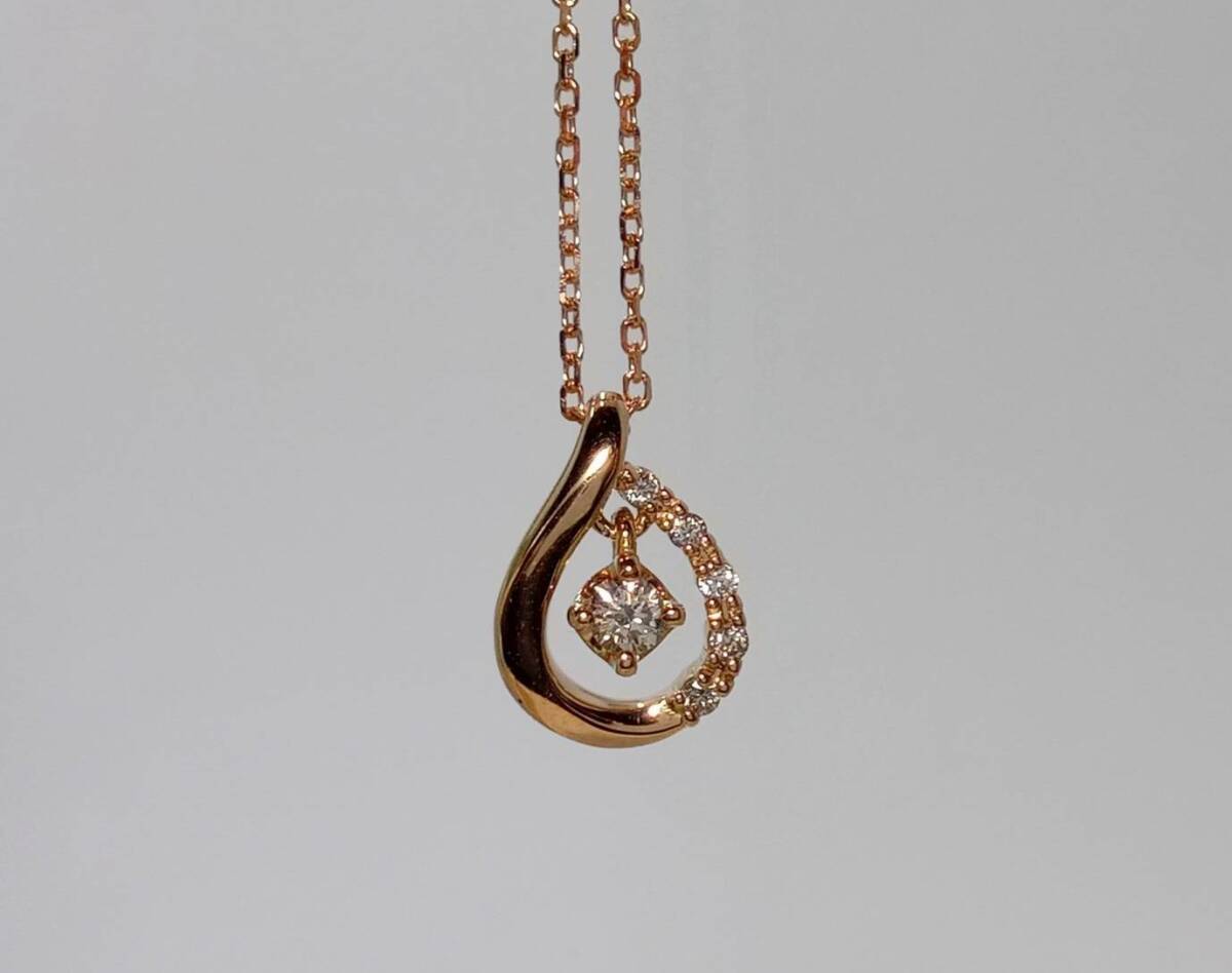 K18 YG 4℃ 1.9g ダイヤ 6個 プチ ネックレス 40cm拍卖