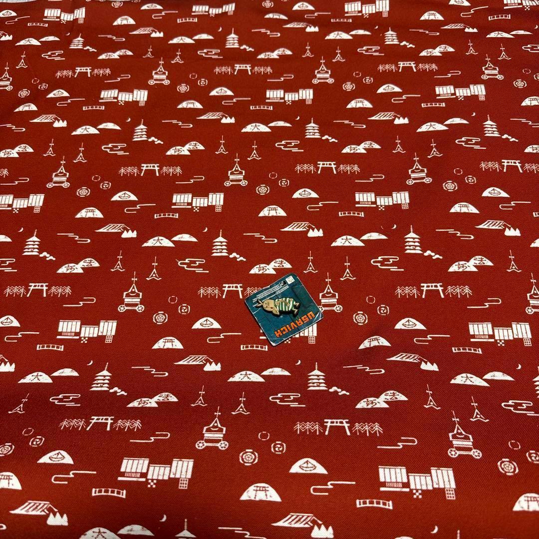 布地生地1m no2624京都連想柄キャンバスくすみレンガ色拍卖