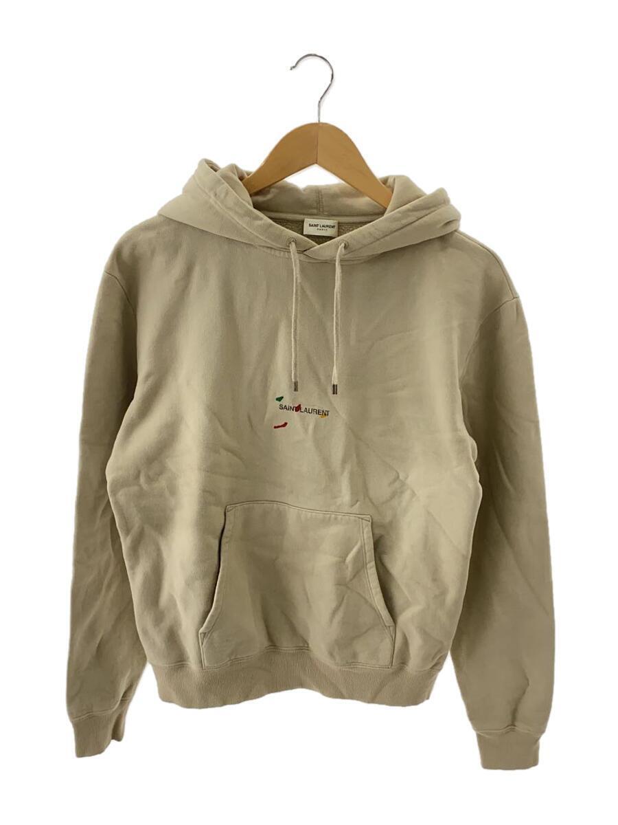 SAINT LAURENT◆22SS/スモールロゴプリントパーカー/XS/コットン/ベージュ/689399 Y36QQ 9760拍卖