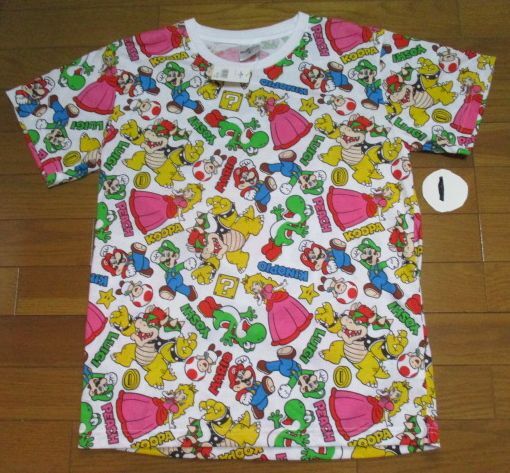 新品 タグ付き USJ 正規品 マリオ Tシャツ Lサイズ 任天堂 総柄 限定 ピーチ姫 クッパ ルイージ キノピオ ファミコン拍卖