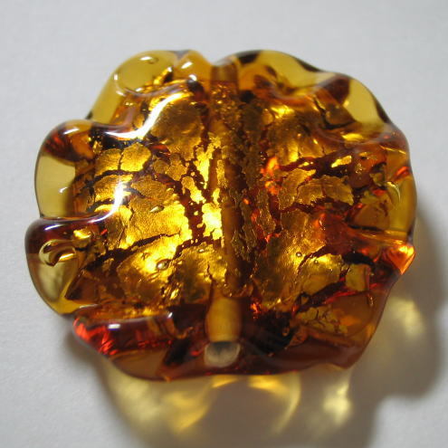 ★シルバーフォイル★20X20mm リーフ 1個★ダークトパーズ★ハンドメイド拍卖