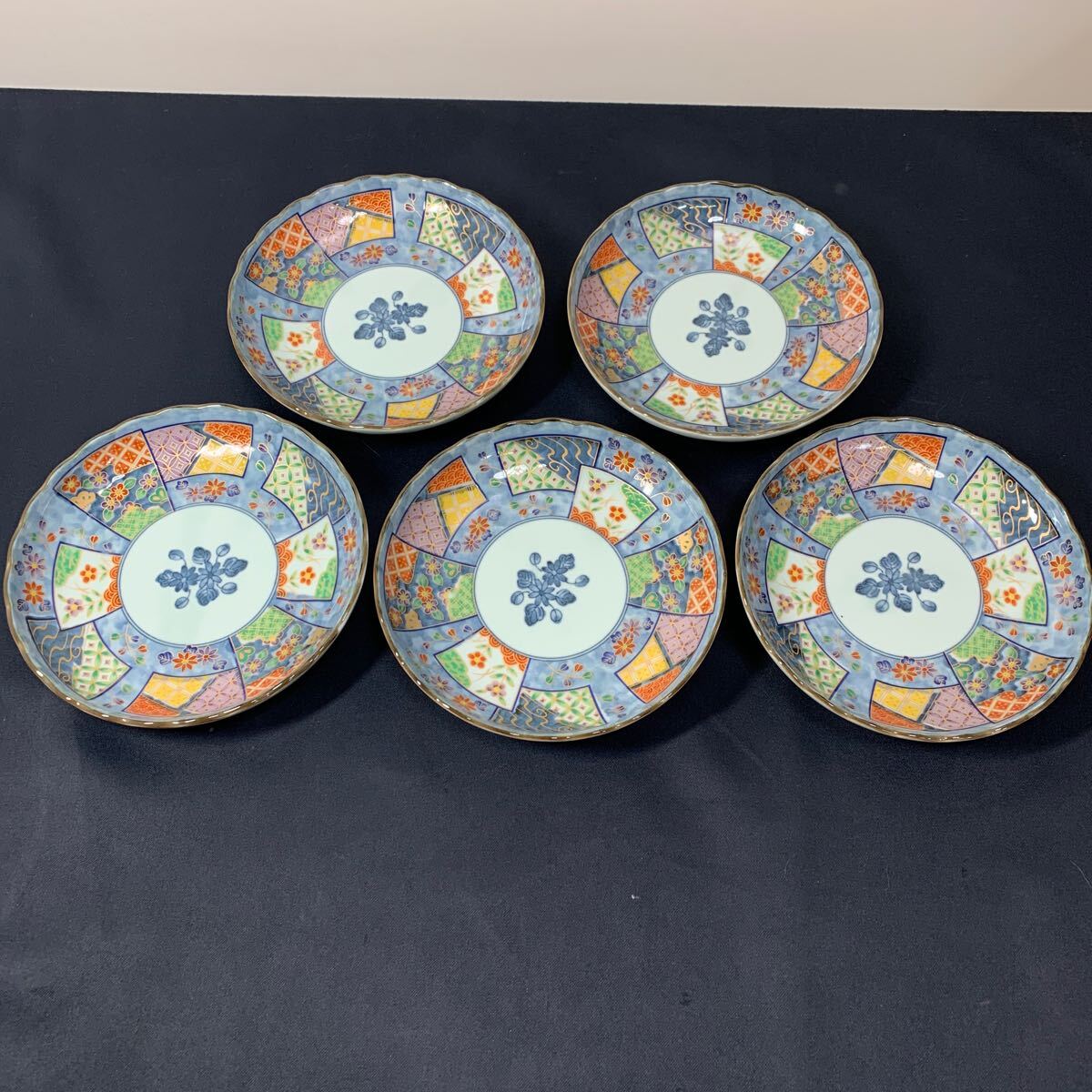 ★大阪/店舗受け取り可★有田焼 吾山窯 中皿 5枚セット 伝統工芸 和食器 約直径16cm 高さ3.5cm ★拍卖