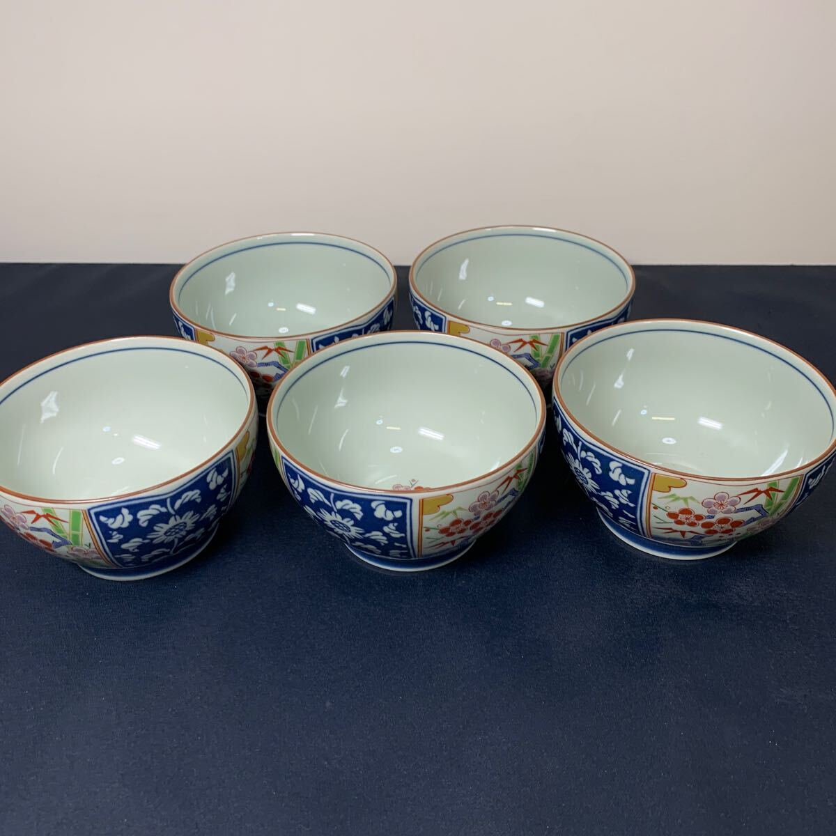 ★大阪/店舗受け取り可★有田焼 古窯 椀 5点セット 花柄 伝統工芸 和食器 和食 日本製 約高さ6.8cm 直径11.5cm★拍卖