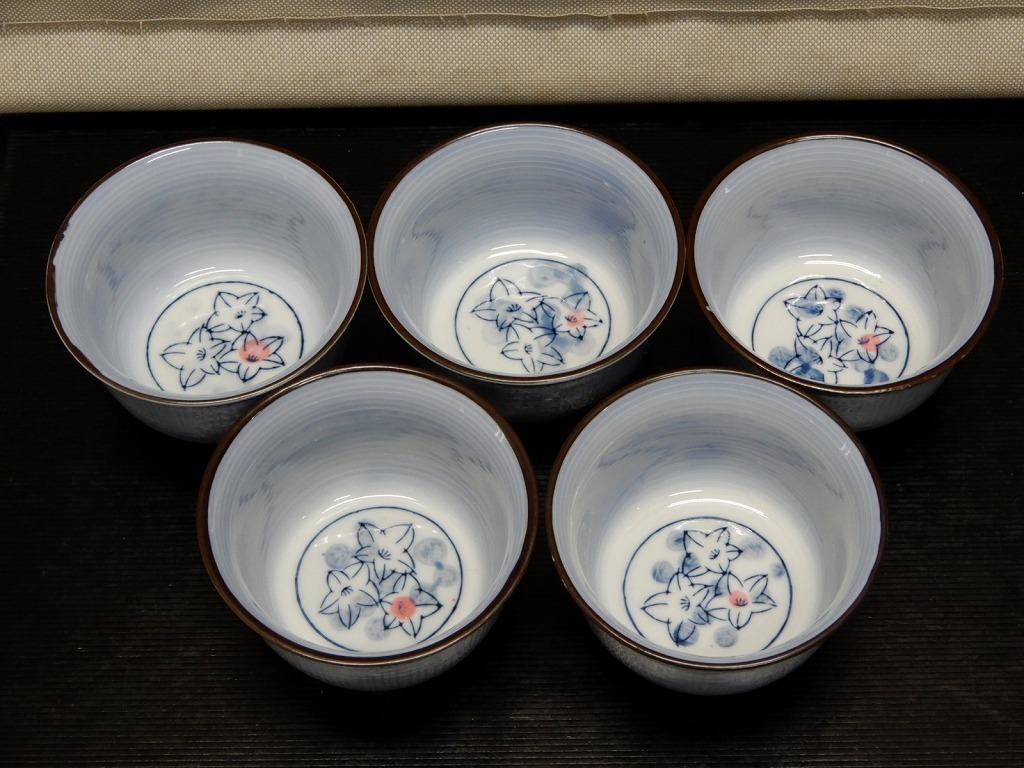 ●桔梗 小鉢 5客 和食器 和皿●小料理屋 居酒屋拍卖