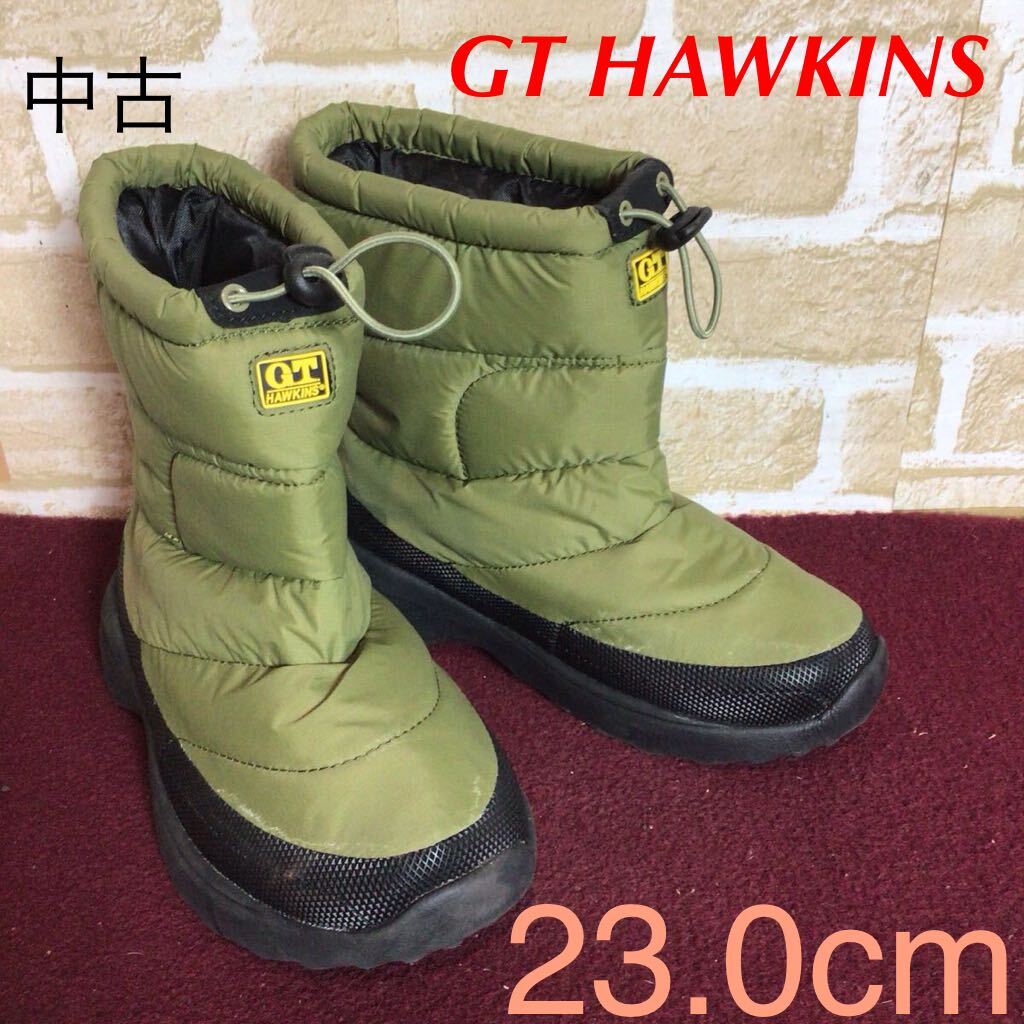 【売り切り!送料無料!】A-364 GT HAWKINS!スノーブーツ!23.0cm!カーキ!ウィンターブーツ!冬用!防寒!雪遊び!アウトドア!レジャー!中古!拍卖