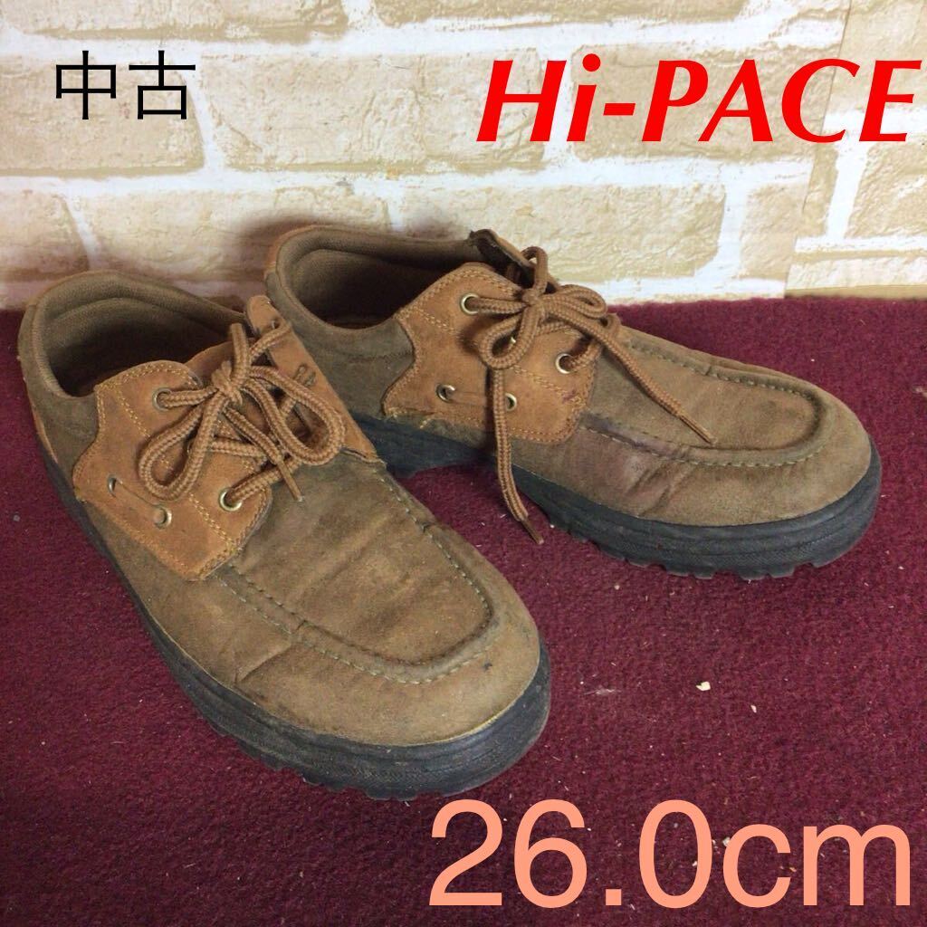 【売り切り!送料無料!】A-365 Hi-PACE!カジュアルシューズ!26.0cm!ブラウン!スエード!デッキシューズ!中古!拍卖