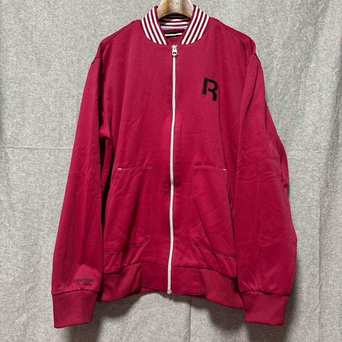 美品Reebok ジップアップ ジャージ ワインレッド L ち拍卖