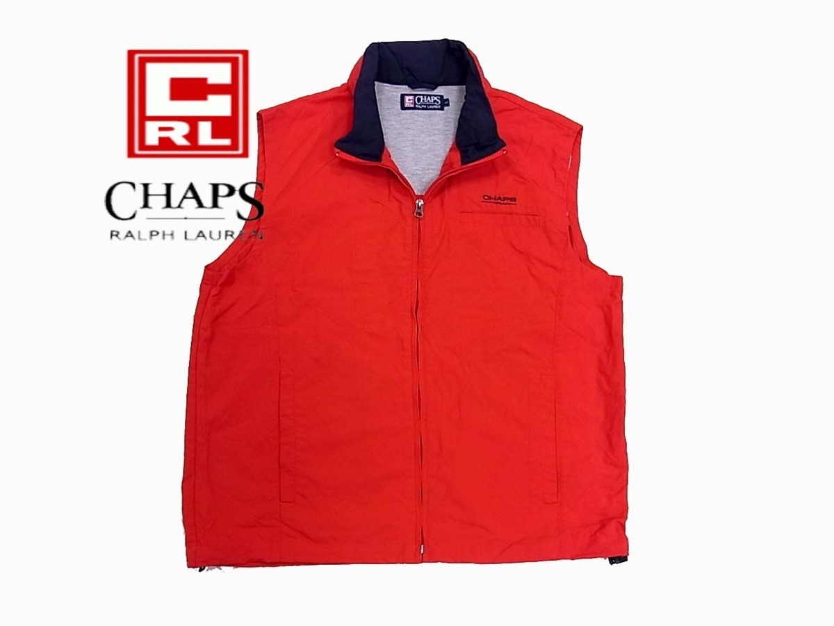 お勧め・CHAPS RalphLauren/ラルフローレン ナイロンベスト フード付き メンズ 希少モデル拍卖