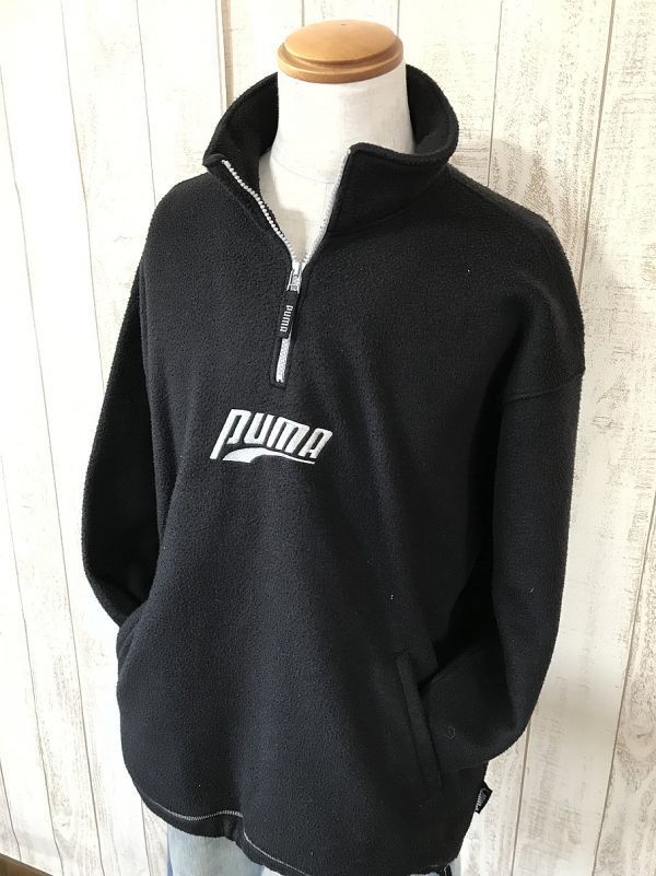 お勧め・【ヴィンテージ】PUMA プーマ プルオーバー フリース ジャケット L 黒 希少モデル拍卖