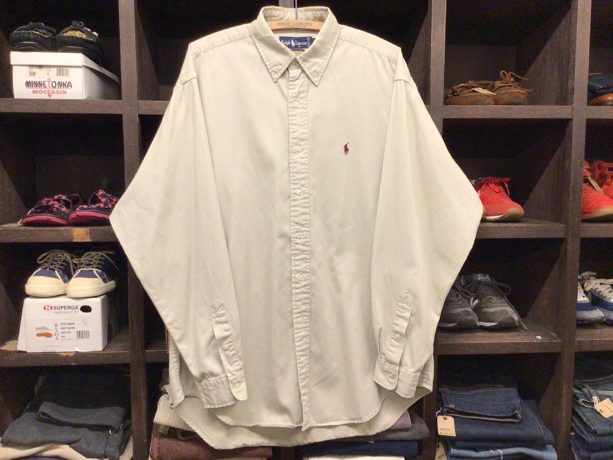 90’S RALPH LAUREN B.D COTTON SHIRT SIZE L ラルフローレン ボタンダウン コットン シャツ ビンテージ拍卖