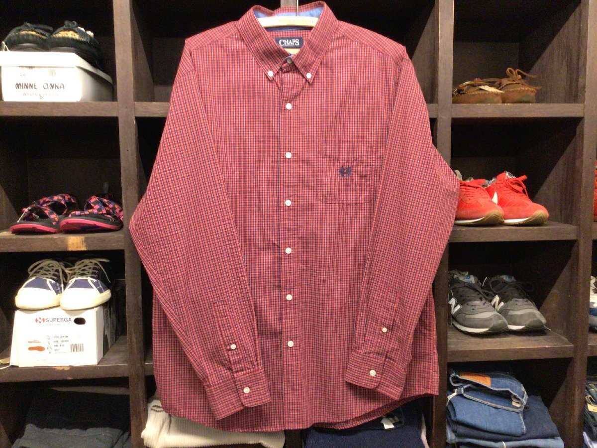CHAPS B.D CHECK SHIRT SIZE L チャップス ボタンダウン チェック シャツ ラルフ ローレン拍卖