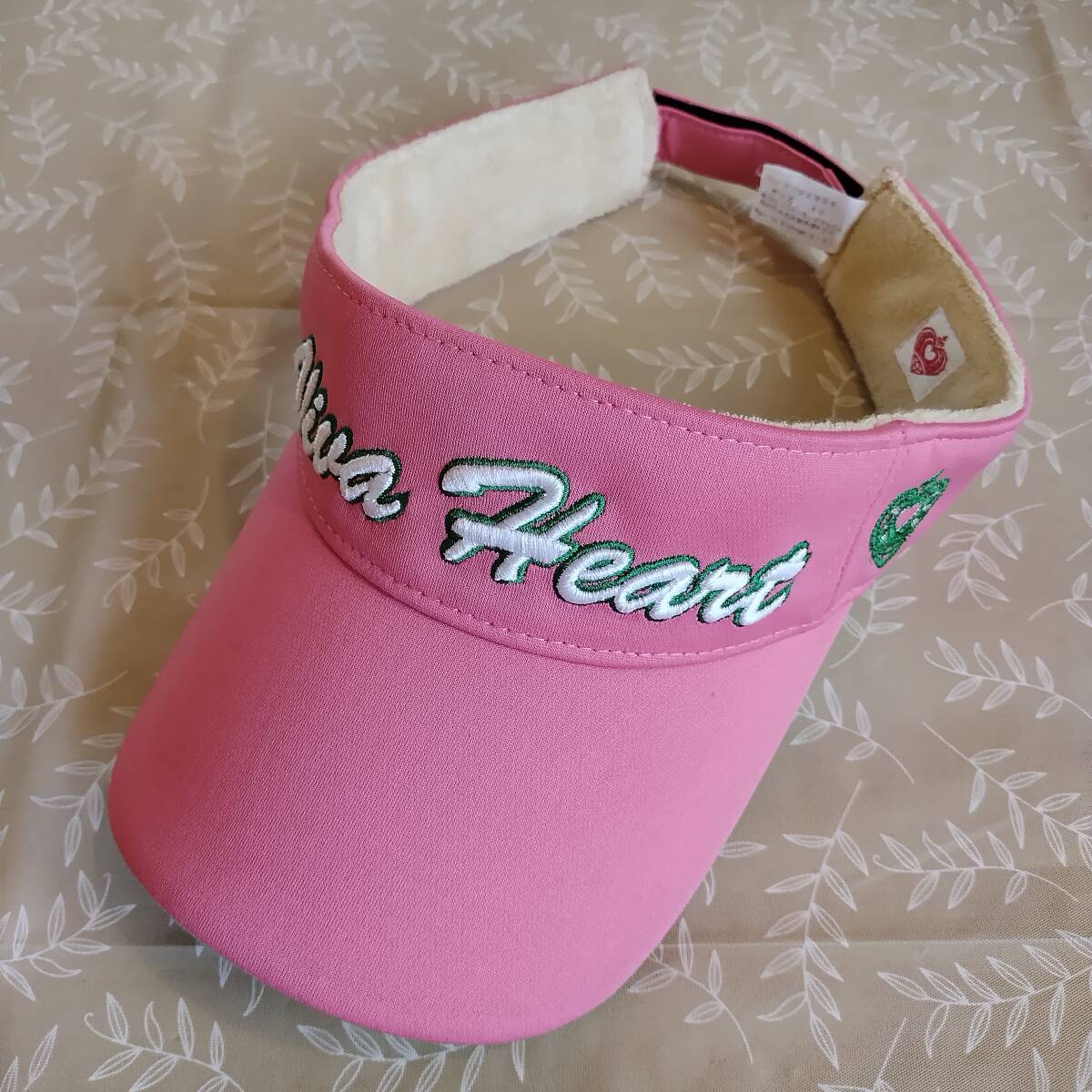 状態良好! ビバハート VIVAHEART サンバイザー サイズ40 やや光沢 ピンク マジックテープ拍卖