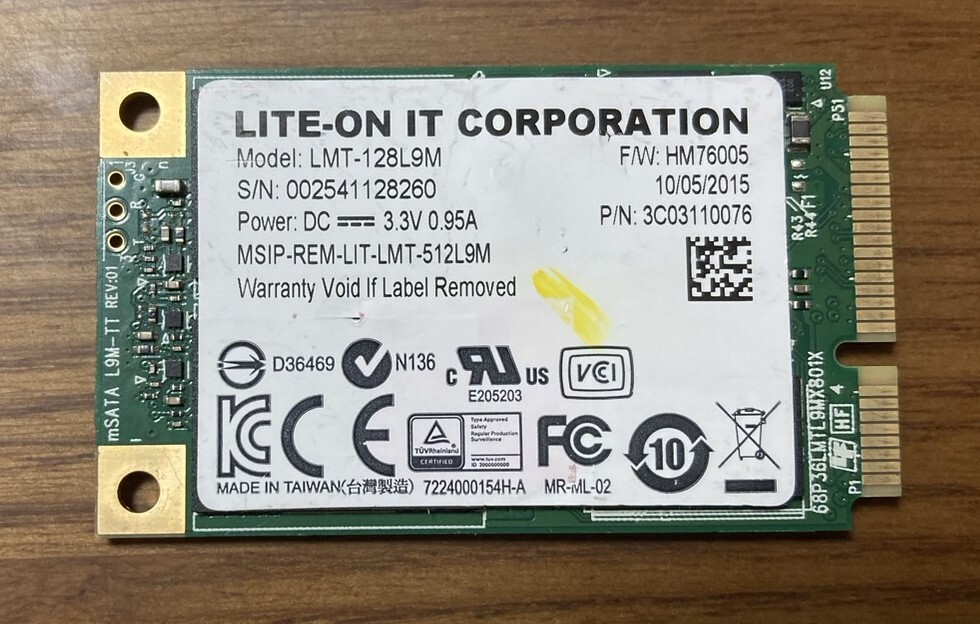 【使用時間・小】LITEON ライトン LMT-128L9M(mSATA接続 SSD 128GB)拍卖