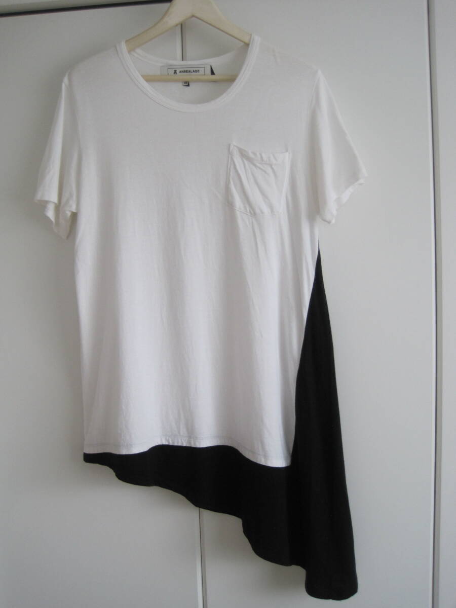ANREALAGE アンリアレイジ SHADOW ASHMMETRY TEE シャドウ アシンメトリーTシャツ レイヤードにも 46 タイトです拍卖