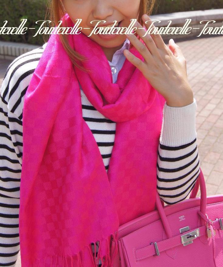 パシュミナSILK☆英国”チェック織柄”新作/ハイヴィスカス〇*:..azu00cpa拍卖