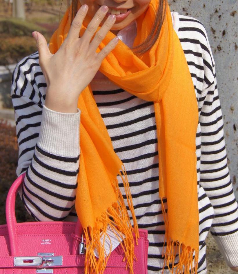 パシュミナ100%英国”ストール”新作/マンダリン〇*:..azu00cpa拍卖