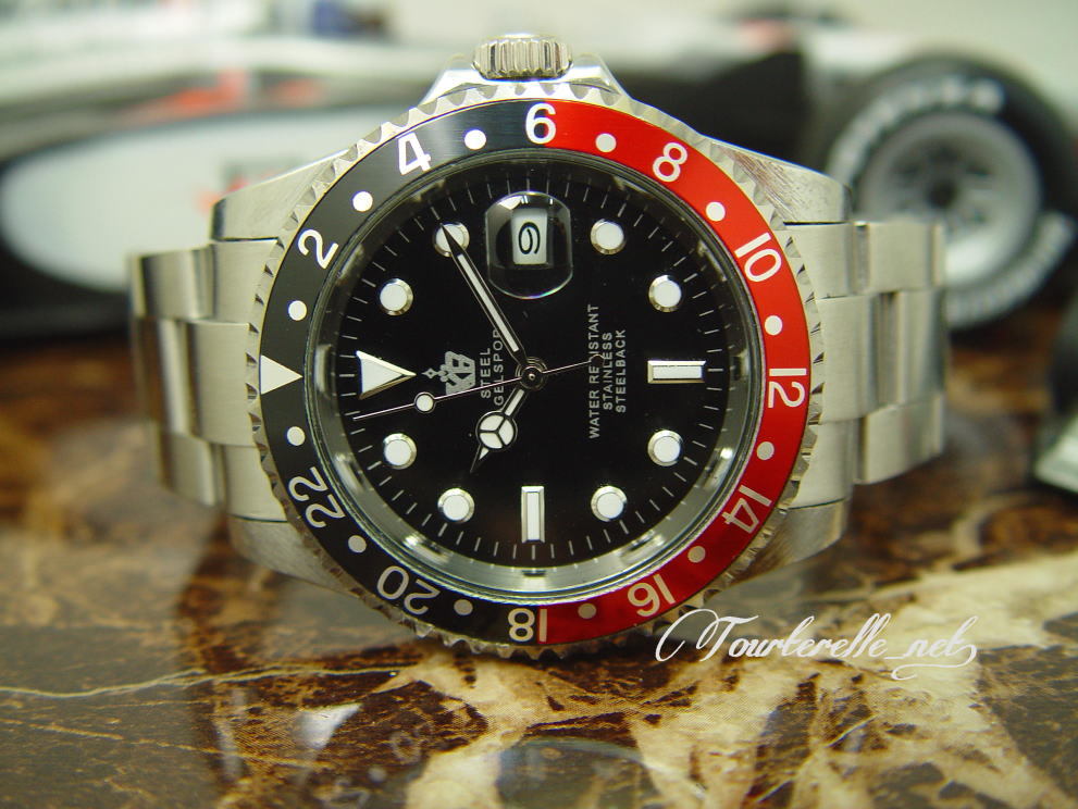 ☆XB-Steel-GM/黒文字盤黒赤ベゼル246/自動巻/紳士用☆新品☆azu00w拍卖